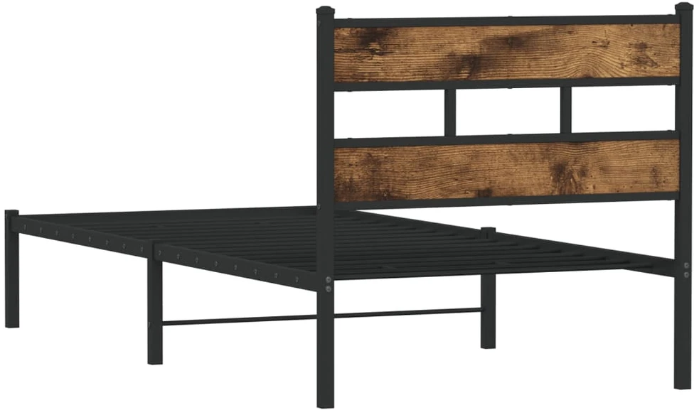 Lovos rėmas be čiužinio, dūminio ąžuolo, 100x200cm, metalas