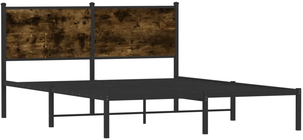 Lovos rėmas be čiužinio, dūminio ąžuolo, 140x200cm, metalas