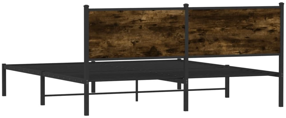Lovos rėmas be čiužinio, dūminio ąžuolo, 160x200cm, metalas