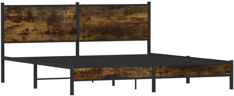 Lovos rėmas be čiužinio, dūminio ąžuolo, 180x200cm, metalas
