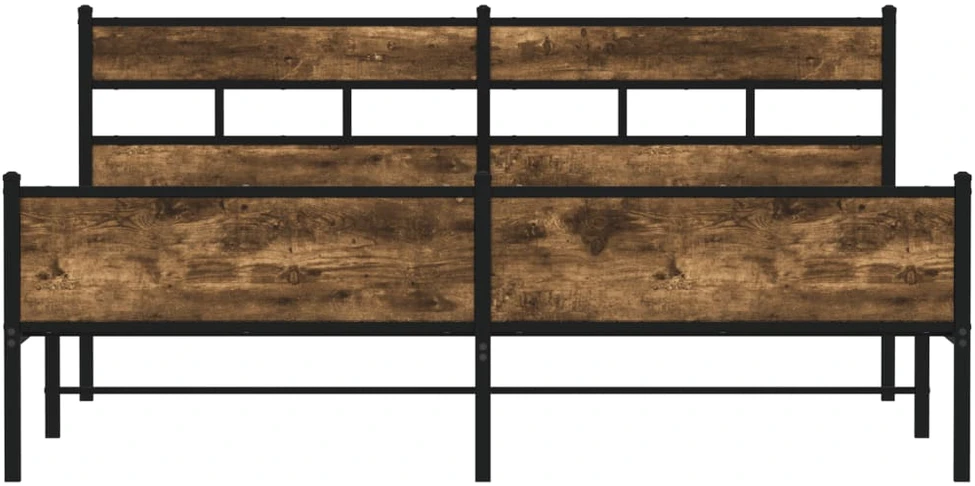 Lovos rėmas be čiužinio, dūminio ąžuolo, 180x200cm, metalas