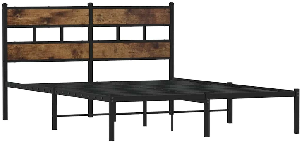 Lovos rėmas be čiužinio, dūminio ąžuolo, 150x200cm, metalas