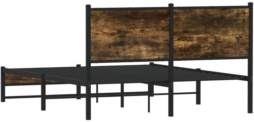 Lovos rėmas be čiužinio, dūminio ąžuolo, 140x200cm, metalas