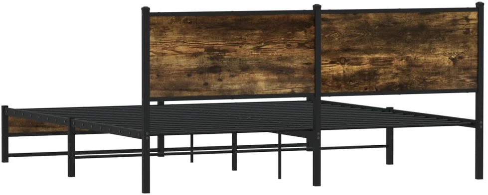 Lovos rėmas be čiužinio, dūminio ąžuolo, 160x200cm, metalas