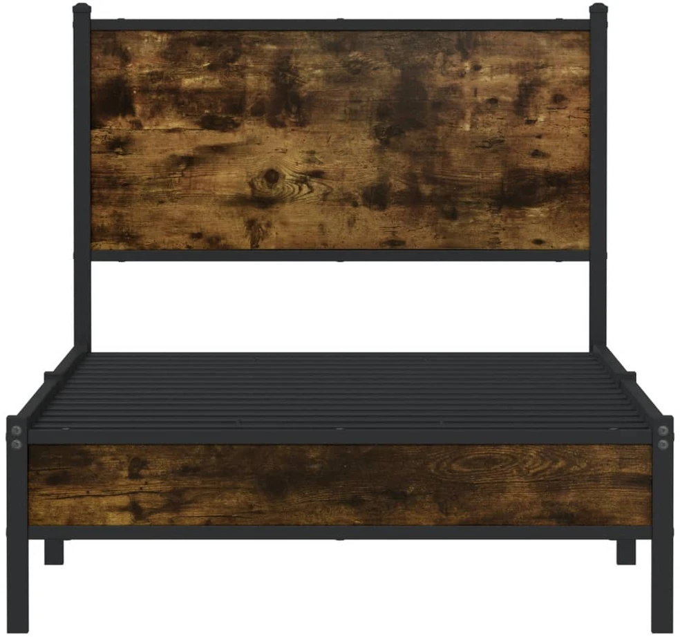 Lovos rėmas be čiužinio, dūminio ąžuolo, 75x190cm, metalas
