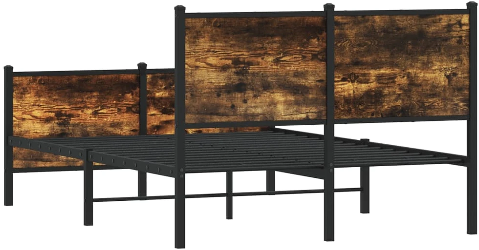 Lovos rėmas be čiužinio, dūminio ąžuolo, 120x200cm, metalas
