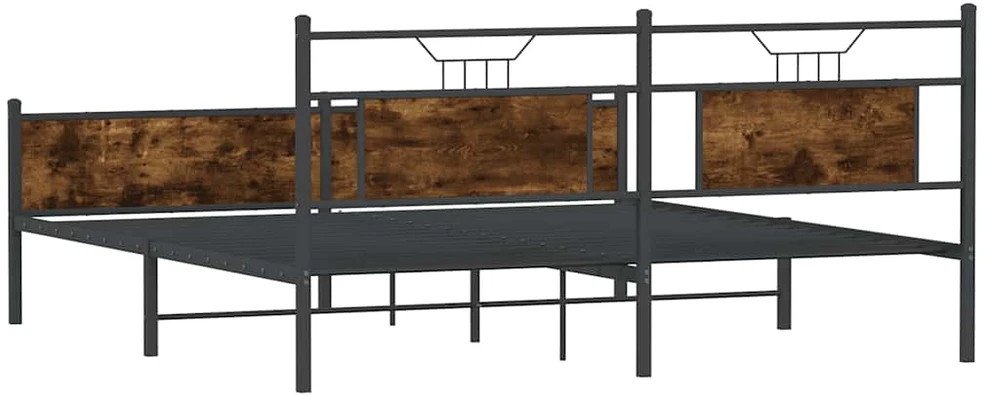 Lovos rėmas be čiužinio, dūminio ąžuolo, 160x200cm, metalas