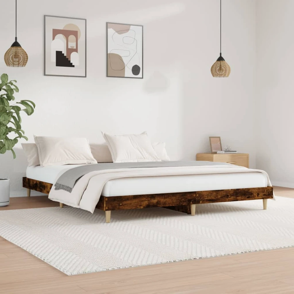Lovos rėmas be čiužinio, dūminio ąžuolo, 140x200cm, mediena
