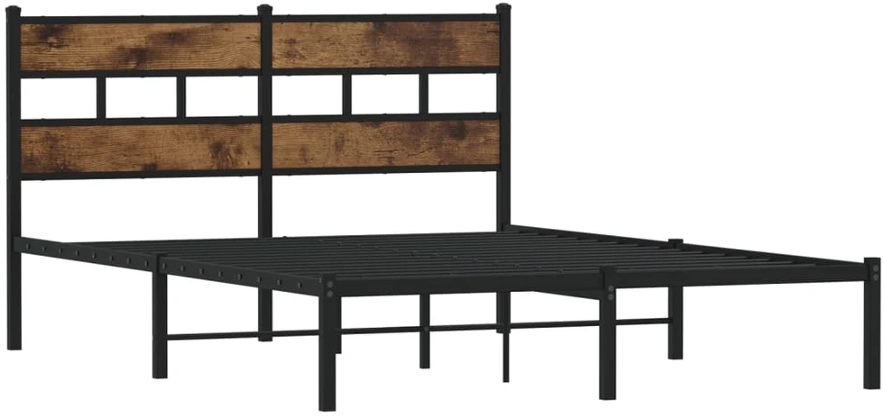 Lovos rėmas be čiužinio, dūminio ąžuolo, 140x200cm, metalas