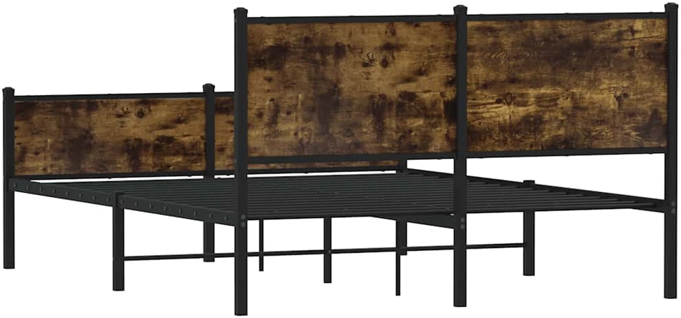 Lovos rėmas be čiužinio, dūminio ąžuolo, 140x190cm, metalas