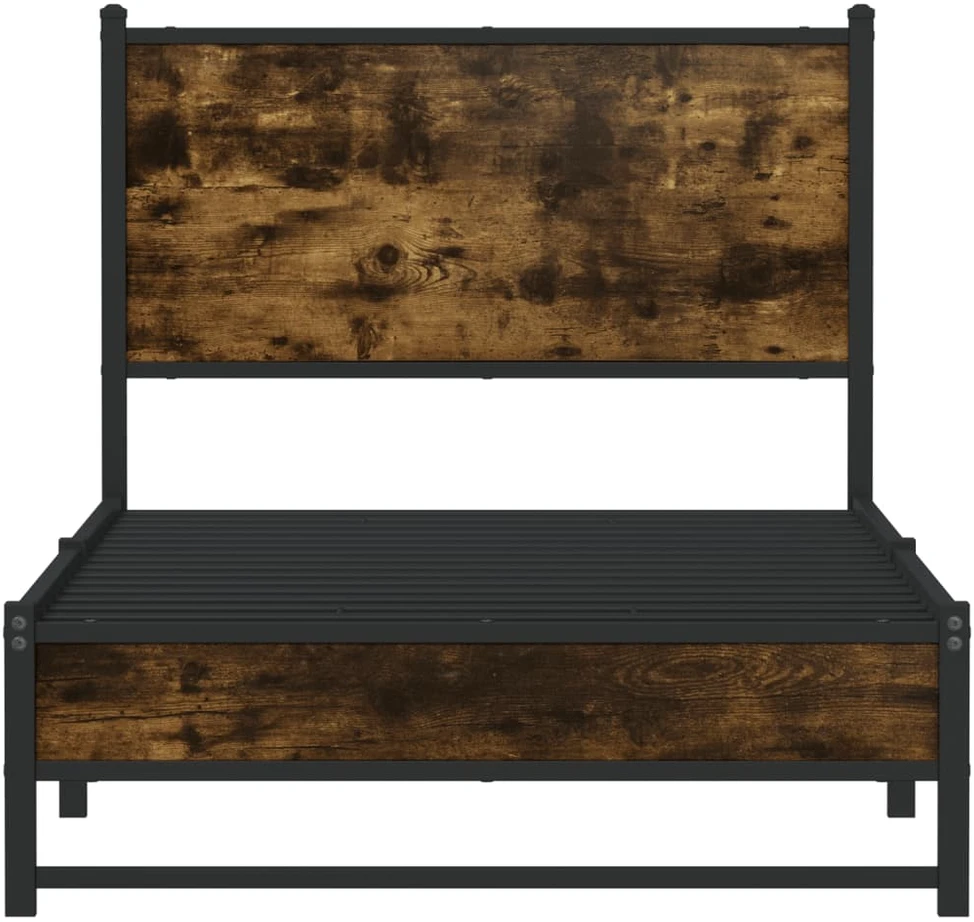 Lovos rėmas be čiužinio, dūminio ąžuolo, 80x200cm, metalas