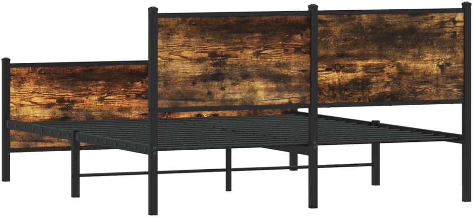 Lovos rėmas be čiužinio, dūminio ąžuolo, 150x200cm, metalas