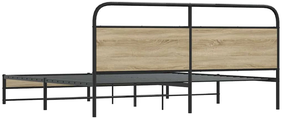Lova Lovos rėmas be čiužinio, dūminio ąžuolo, 183x213cm, metalas
