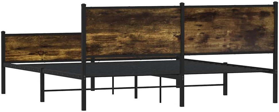 Lova Lovos rėmas be čiužinio, dūminio ąžuolo, 183x213cm, metalas