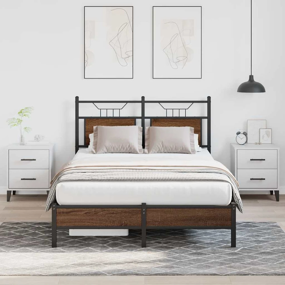 Lovos rėmas be čiužinio, dūminis, 120x200cm, apdirbta mediena