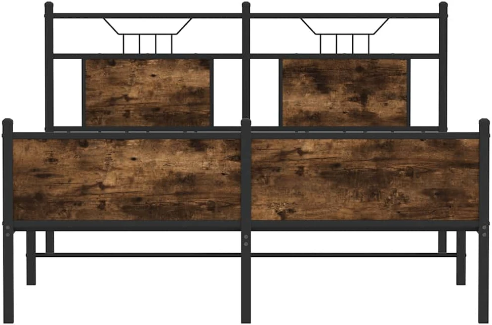 Lova Lovos rėmas be čiužinio, dūminis, 137x190cm, apdirbta mediena