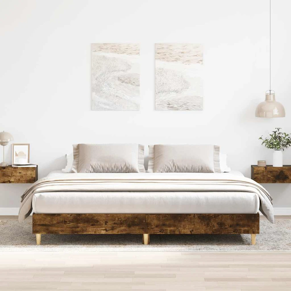 Lovos rėmas be čiužinio, dūminis, 180x200 cm, apdirbta mediena