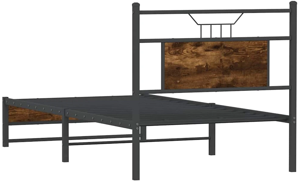 Lovos rėmas be čiužinio, dūminis, 90x190cm, apdirbta mediena