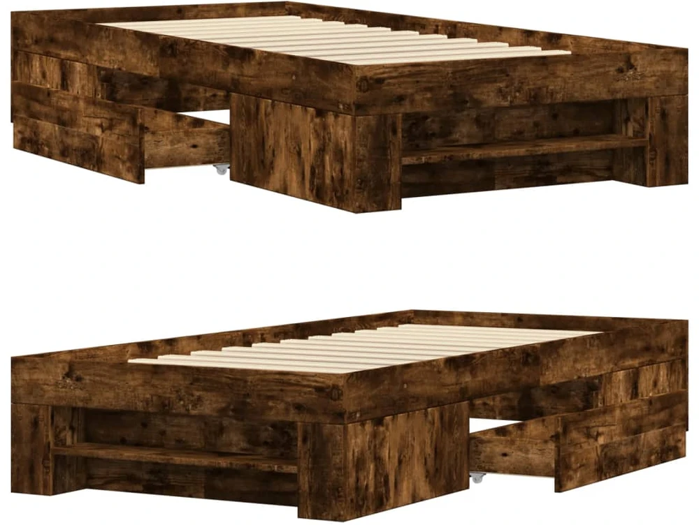 Lovos rėmas be čiužinio, dūminis, 90x200cm, apdirbta mediena