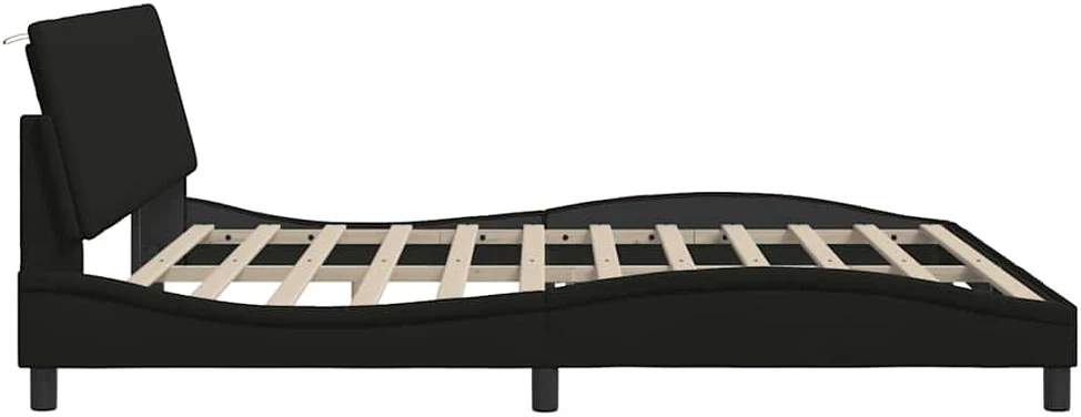 Lovos rėmas be čiužinio, Hanko, juodos spalvos, 200x200cm, audinys