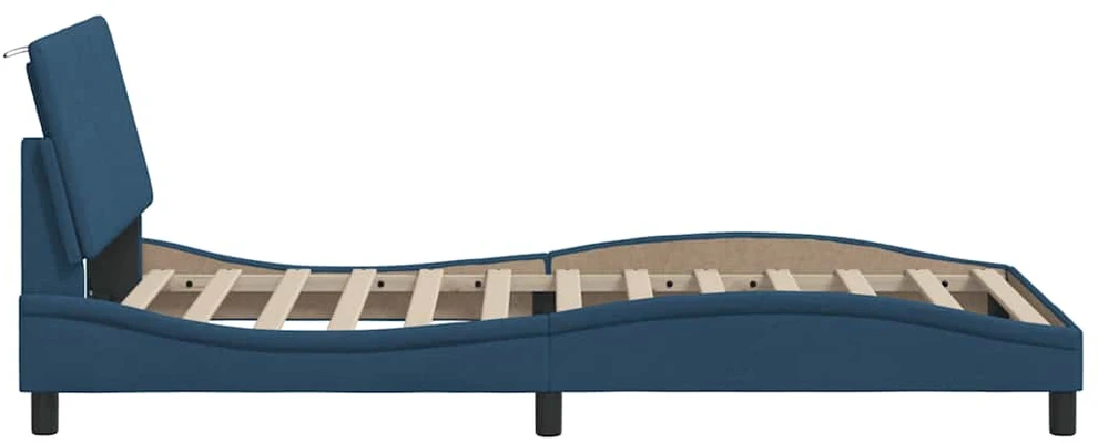Lovos rėmas be čiužinio, Hanko, mėlynas, 100x200 cm, audinys