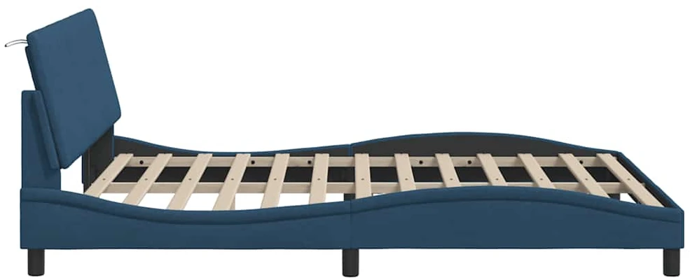 Lovos rėmas be čiužinio, Hanko, mėlynos spalvos, 160x200cm, audinys