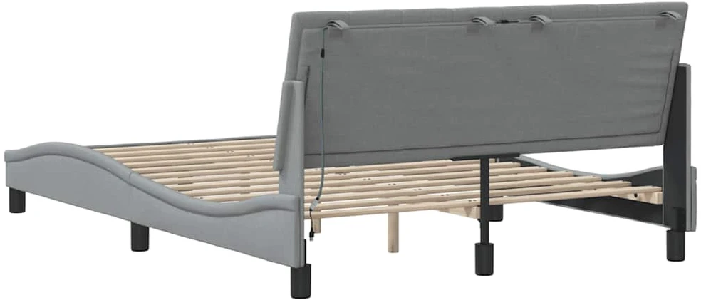 Lovos rėmas be čiužinio, Hanko, šviesiai pilkas, 120x200cm, audinys