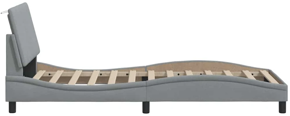 Lovos rėmas be čiužinio, Hanko, šviesiai pilkas, 80x200cm, audinys
