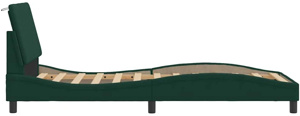 Lovos rėmas su galvūgaliu, tamsiai žalias, 80x200 cm, aksomas