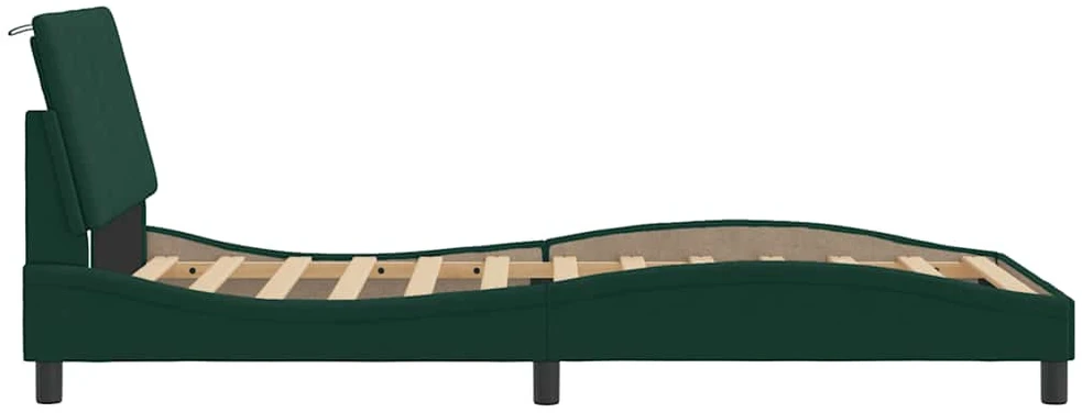 Lovos rėmas be čiužinio tamsiai žalias 100x200 cm aksomas