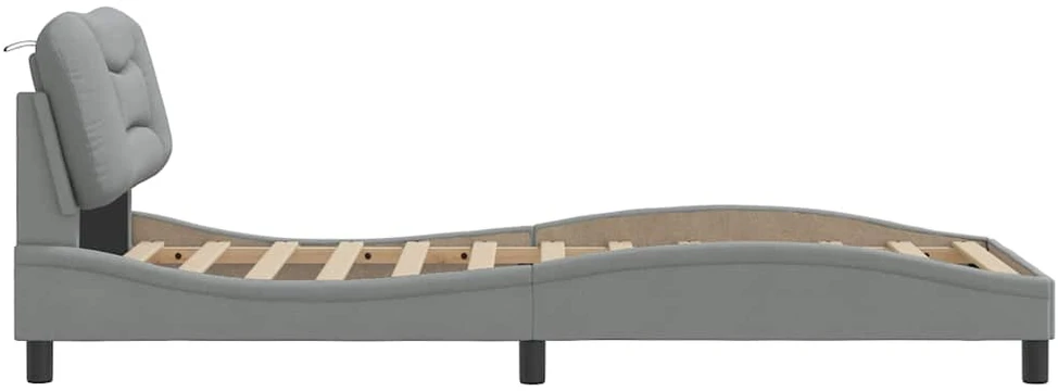 Lovos rėmas be čiužinio, šviesiai pilkas, 80x200cm, audinys