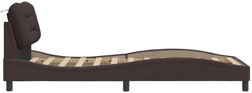 Lovos rėmas be čiužinio, tamsiai rudas, 80x200cm, audinys