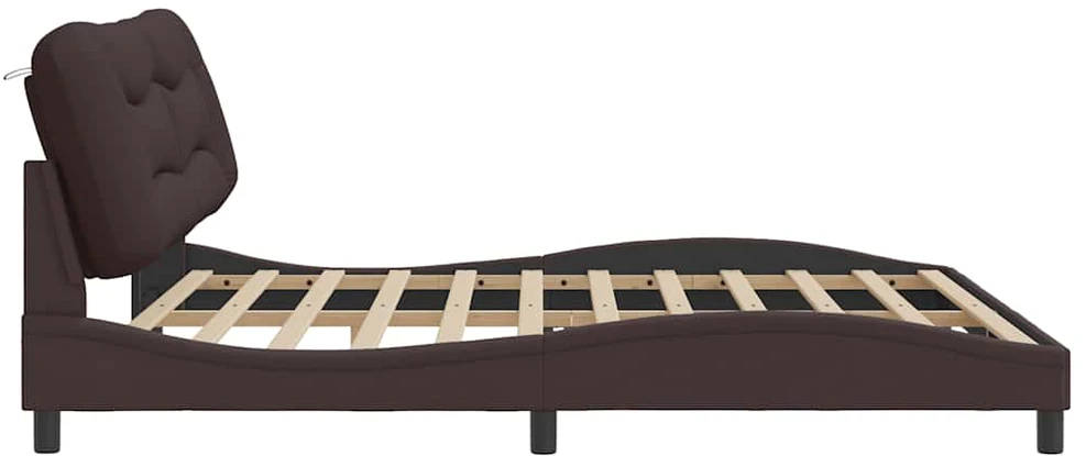 Lovos rėmas be čiužinio, tamsiai rudas, 200x200cm, audinys
