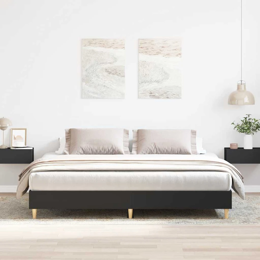 Lovos rėmas be čiužinio, juodas, 180x200 cm, inžinerinė mediena