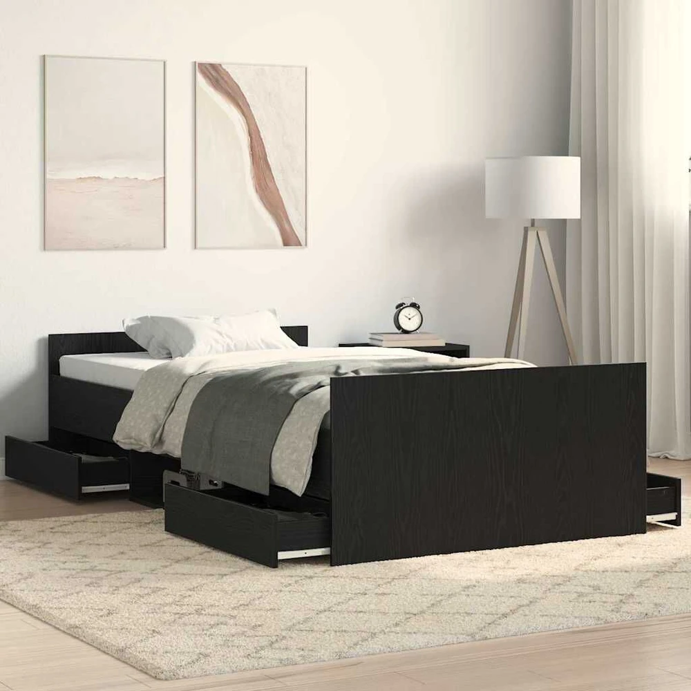 Lovos rėmas Juodas ąžuolas 203 x 93 x 50 cm Apdirbta mediena
