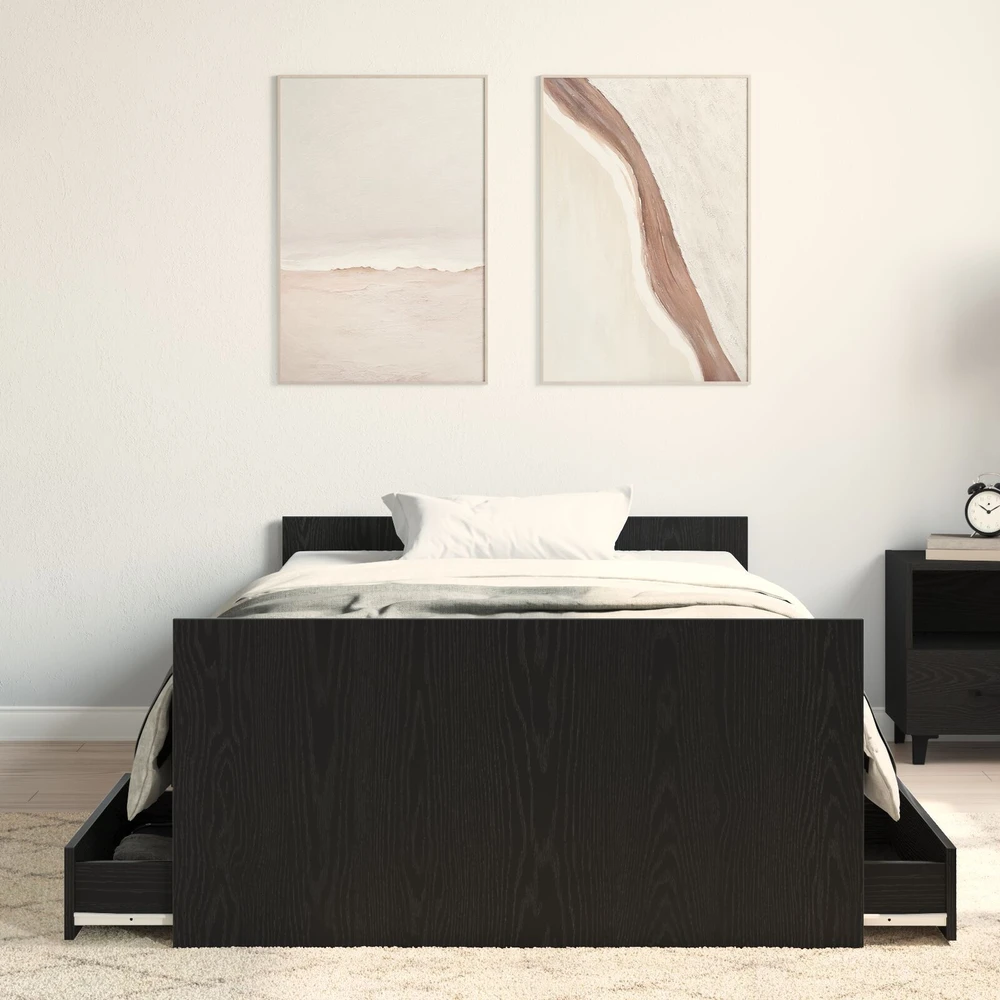 Lovos rėmas Juodas ąžuolas 203 x 93 x 50 cm Apdirbta mediena