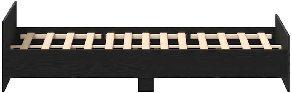 Lovos rėmas be čiužinio, juodo ąžuolo spalvos, 180x200 cm, inžinerinė mediena