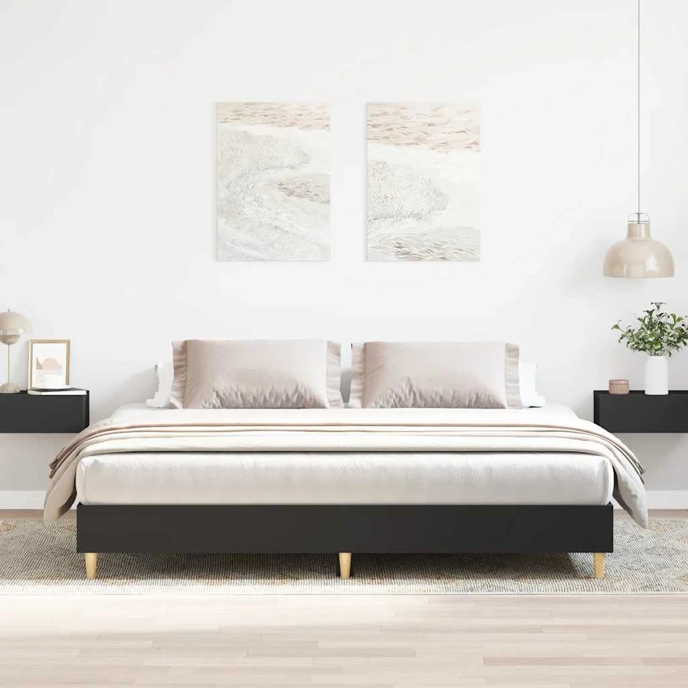 Lovos rėmas be čiužinio, juodos, 200x200cm, apdirbta mediena