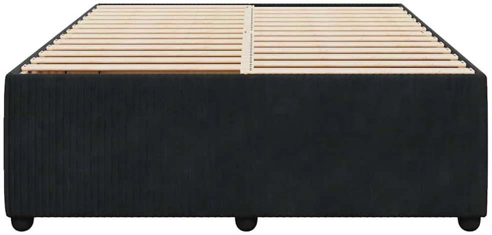 Lovos rėmas be čiužinio, juodos spalvos, 140x190cm, aksomas
