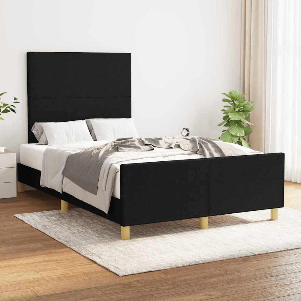 Lovos rėmas be čiužinio, juodos spalvos, 120x200cm, audinys