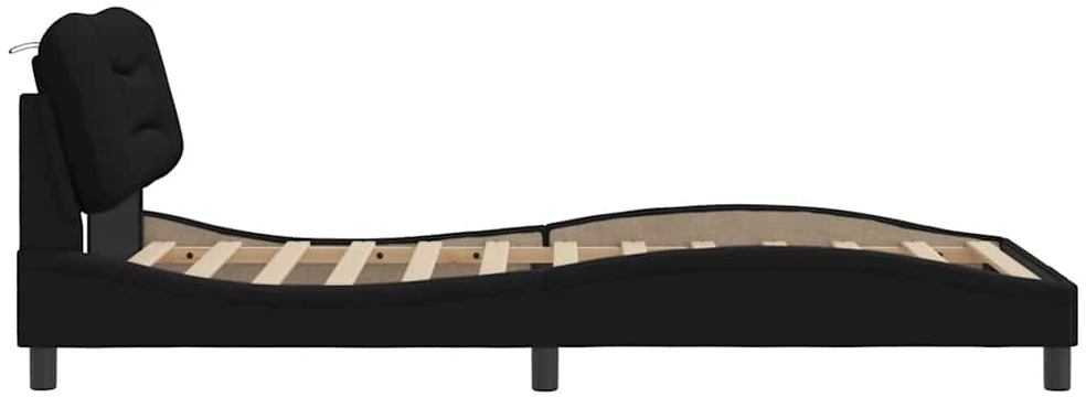 Lovos rėmas be čiužinio, juodos spalvos, 100x200cm, audinys