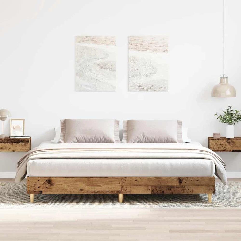 Lovos rėmas be čiužinio, medienos dizaino, 200x200 cm