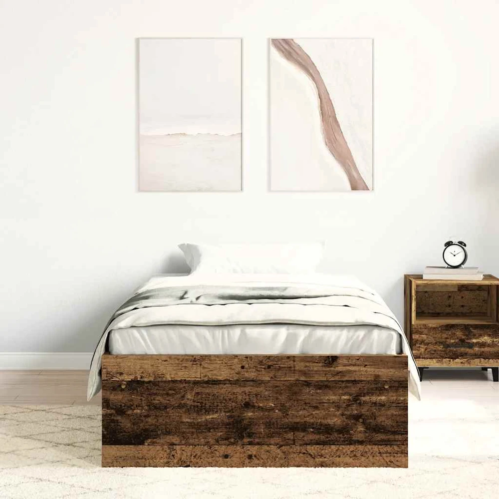 Lovos rėmas be čiužinio, medienos dizaino, 90x200 cm