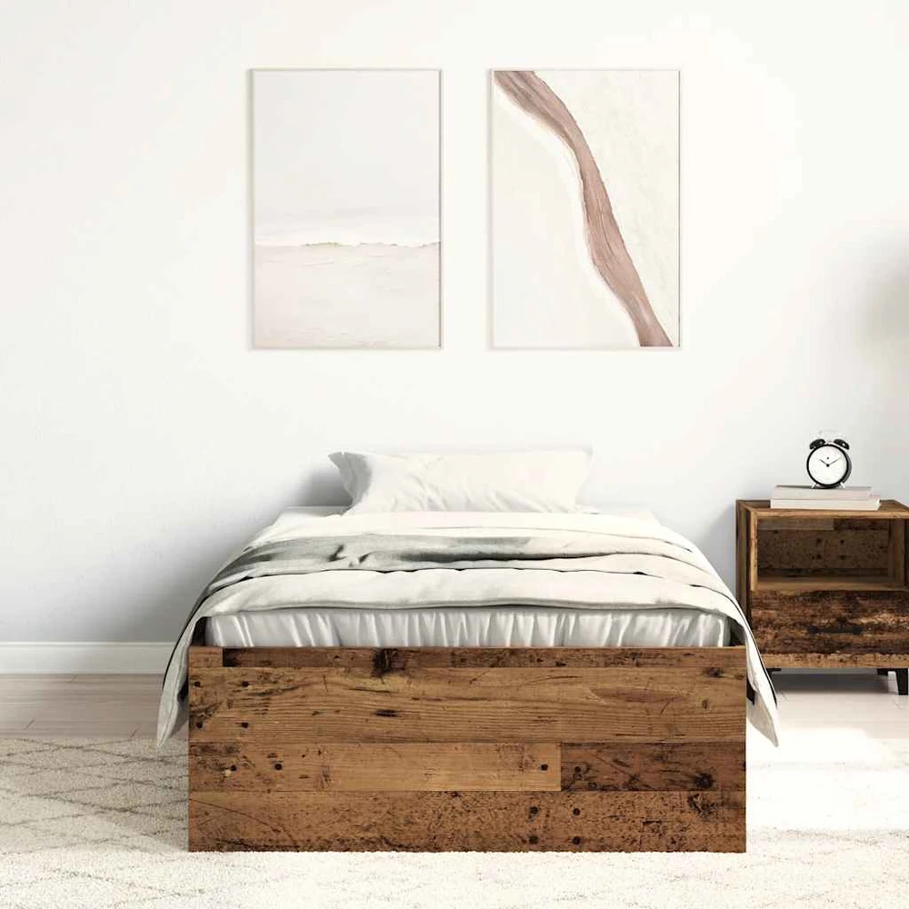 Lova Lovos rėmas be čiužinio, medienos dizaino, 75x190 cm