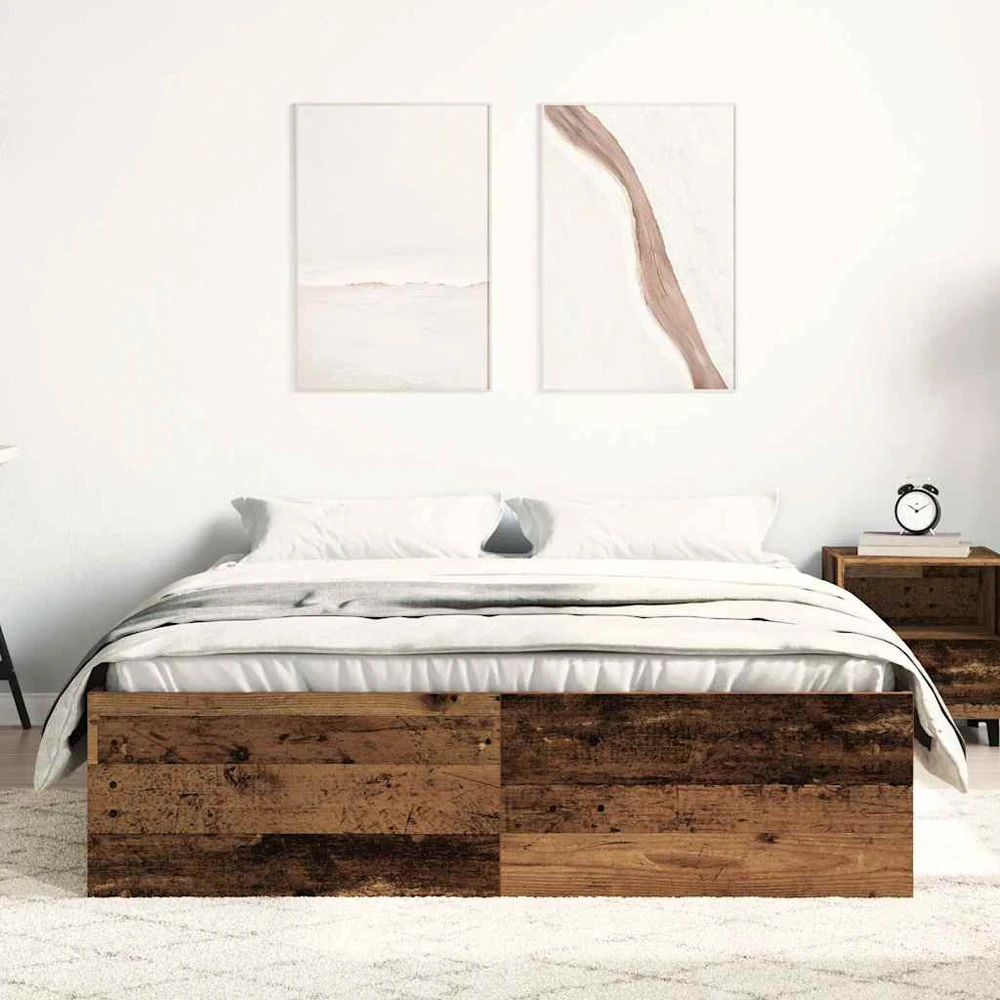 Lova Lovos rėmas be čiužinio, medienos dizaino, 135x190 cm