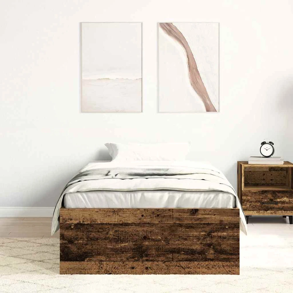 Lovos rėmas be čiužinio, medienos dizaino, 90x190 cm