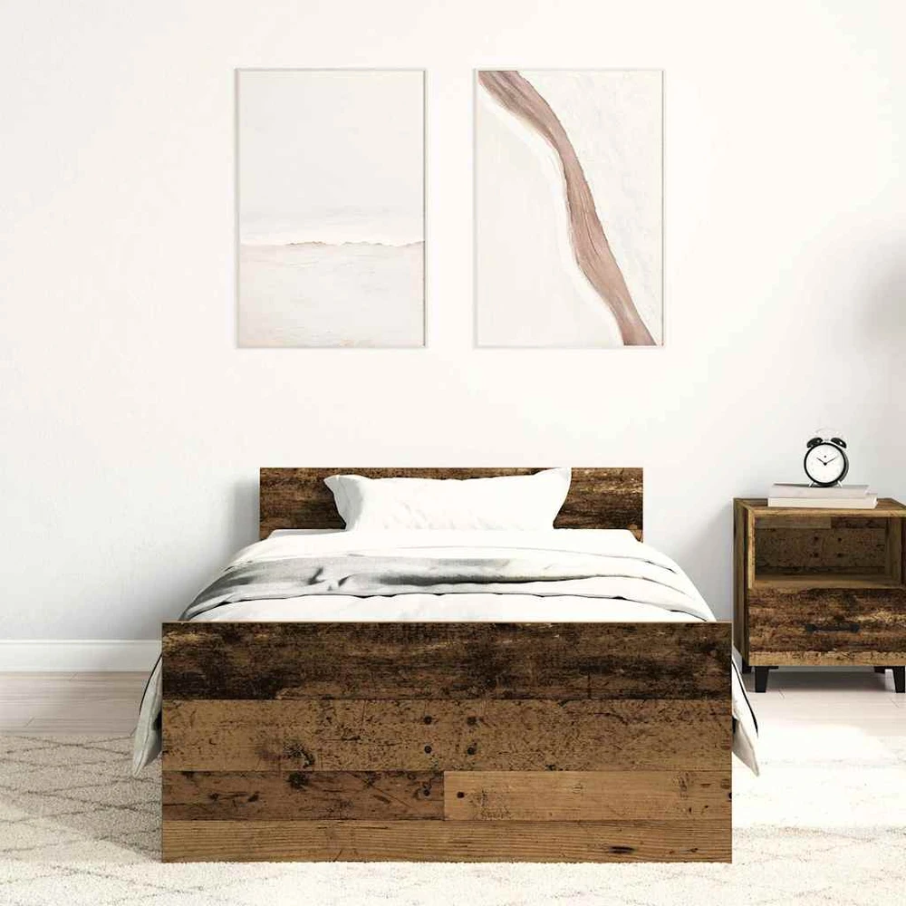 Lovos rėmas be čiužinio, medienos dizaino, 90x200 cm