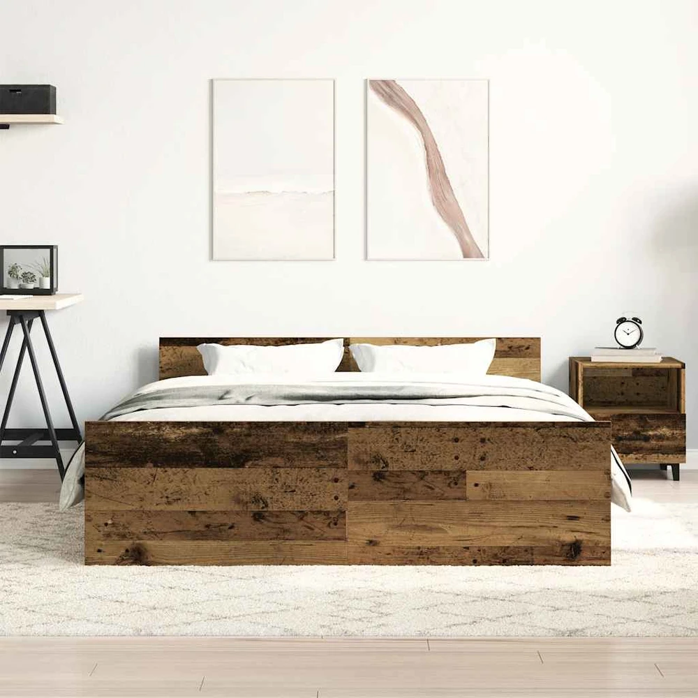 Lovos rėmas be čiužinio, medienos dizaino, 150x200 cm
