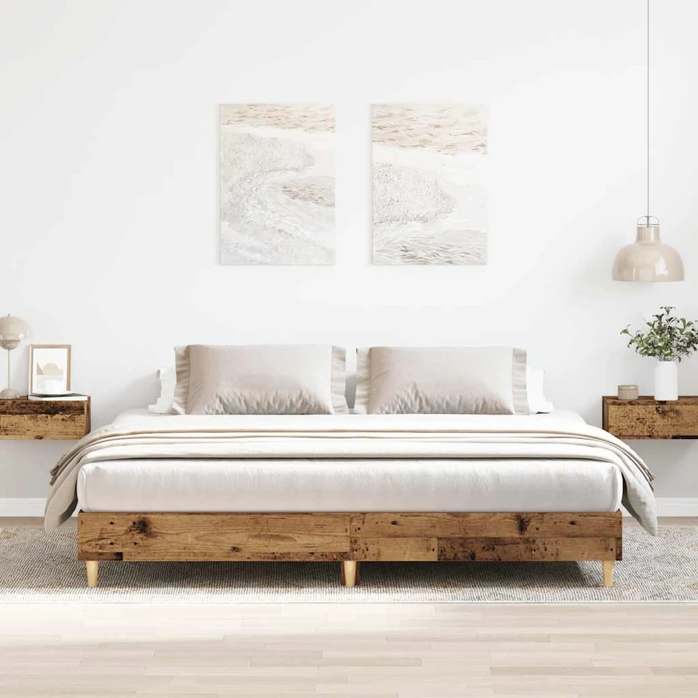 Lovos rėmas be čiužinio, medienos dizaino, 160x200 cm