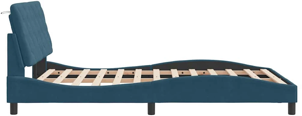 Lovos rėmas be čiužinio, mėlynos spalvos, 120x200cm, aksomas